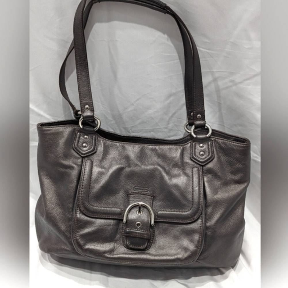 Coach Vintage Campbell Leather Belle Carryall Purse Shoulder Bag - Picture 1 of 15